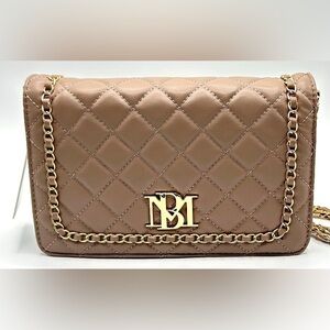 Badgley Mischka Quilted Crossbody Bag Taupe